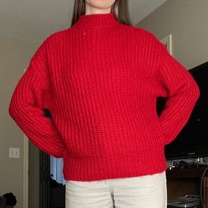 🧣 Red Turtleneck Sweater